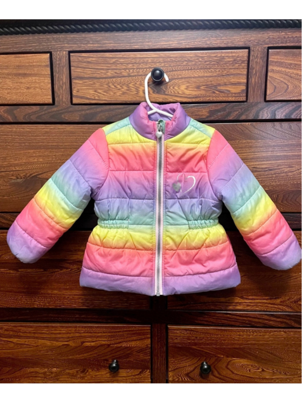 Kids Headquarters Rainbow Puffer Jacket Size 5